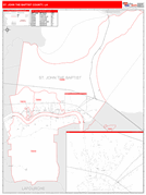 St. John the Baptist Parish (County), LA Digital Map Red Line Style